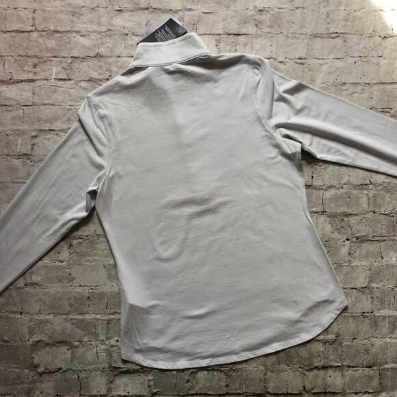 NEW Under Armour Fitted Golf Pullover in Striped Cream - Picture 4 of 7